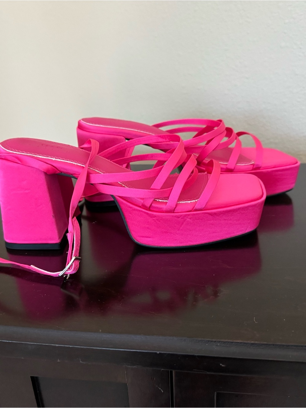 ASOS Pink Strappy Platform Sandals
